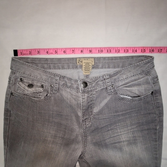 Earl Jean Straight Leg Mid-rise Washed Gray Women's Jeans Size 10 - Picture 8 of 11